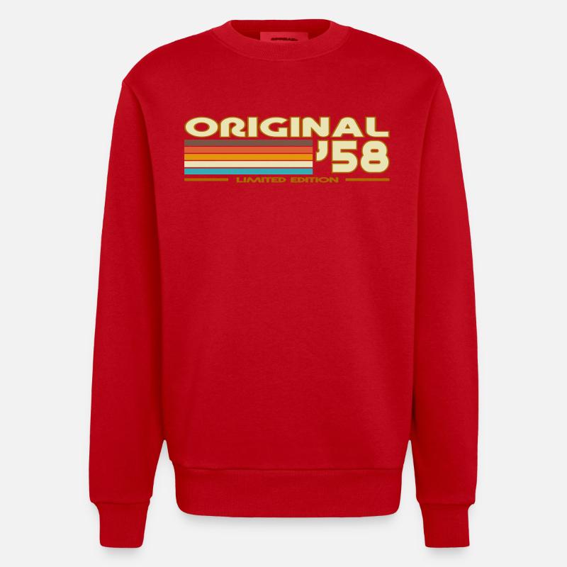 Original 58 Arc-en-Ciel rétro - Sweat bio épais oversize fabriqué en UE - rouge