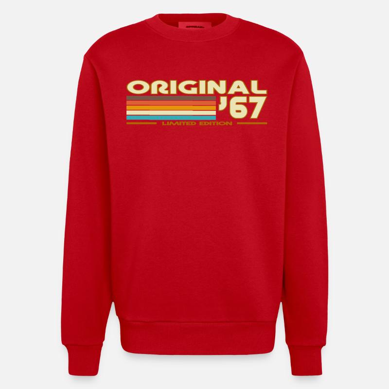 Original 67 rétro arc-en-ciel - Sweat bio épais oversize fabriqué en UE - rouge