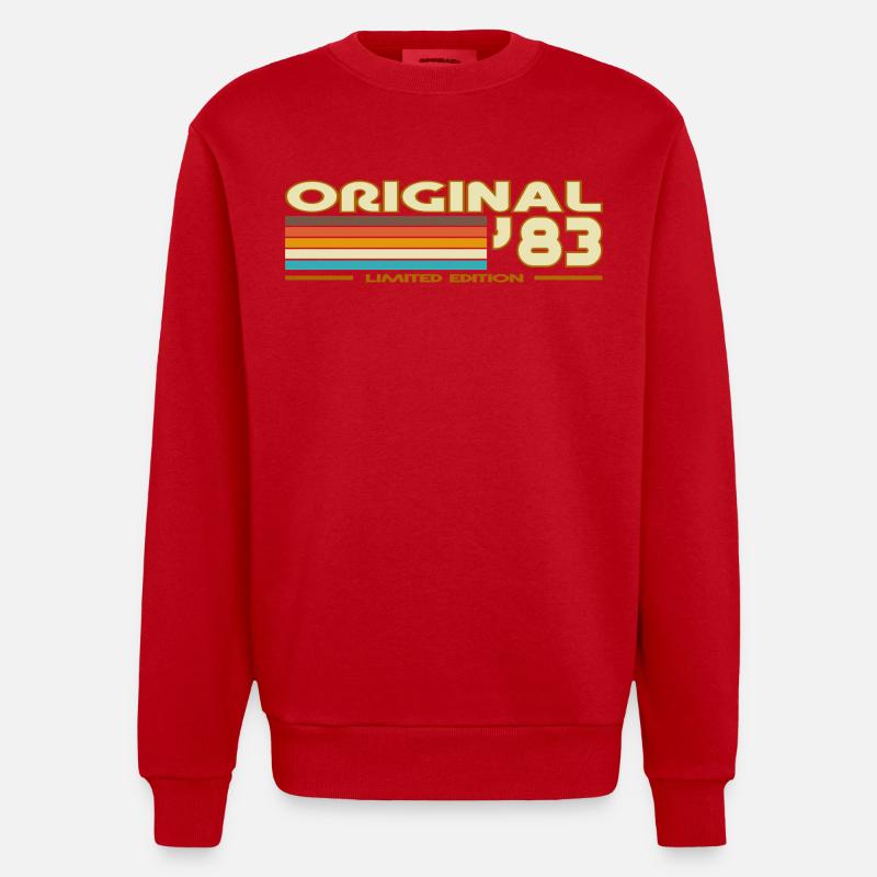 Originales 83 Retro Rainbow - Heavyweight Oversized Organic Crew Neck Made in EU - Rot
