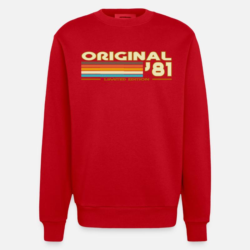1981 - Heavyweight Oversized Organic Crew Neck Made in EU - Rot