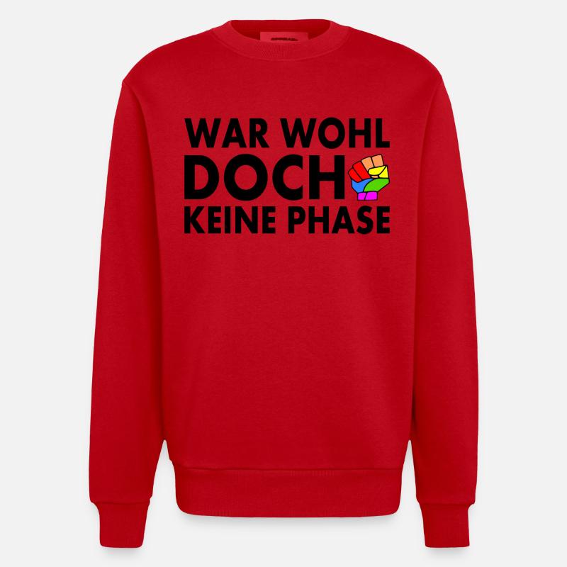 war wohl doch keine phase - Heavyweight Oversized Organic Crew Neck Made in EU - Rot