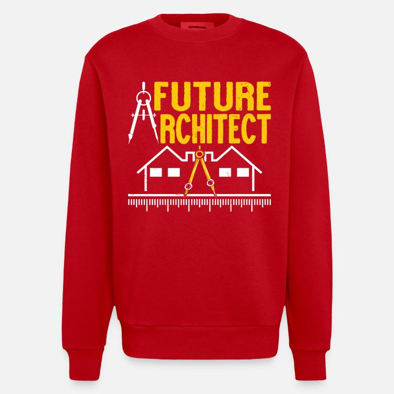 Architecte - Sweat bio épais oversize fabriqué en UE - rouge