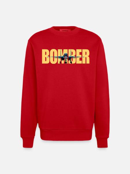 Bomber Su-34 - Heavyweight Oversized Organic Crew Neck Made in EU - red