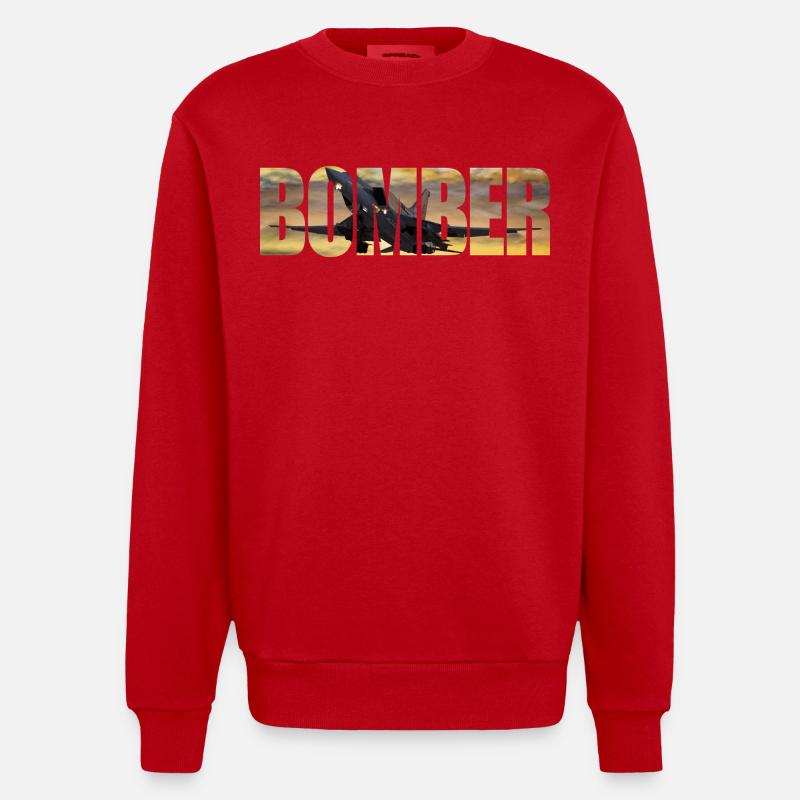 Bomber Tu-22 M3 - Heavyweight Oversized Organic Crew Neck Made in EU - red