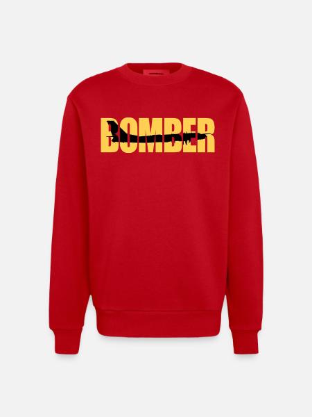 Bomber Tu-95 - Heavyweight Oversized Organic Crew Neck Made in EU - red