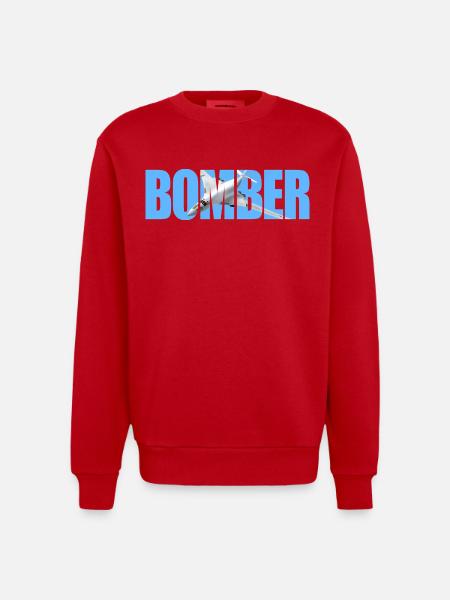 Bomber Tu-160 - Heavyweight Oversized Organic Crew Neck Made in EU - red