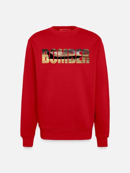 Bomber Tu-95 - Heavyweight Oversized Organic Crew Neck Made in EU - red