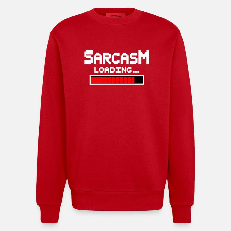 Sarcasm Loading Humor - Heavyweight Oversized Organic Crew Neck Made in EU - red