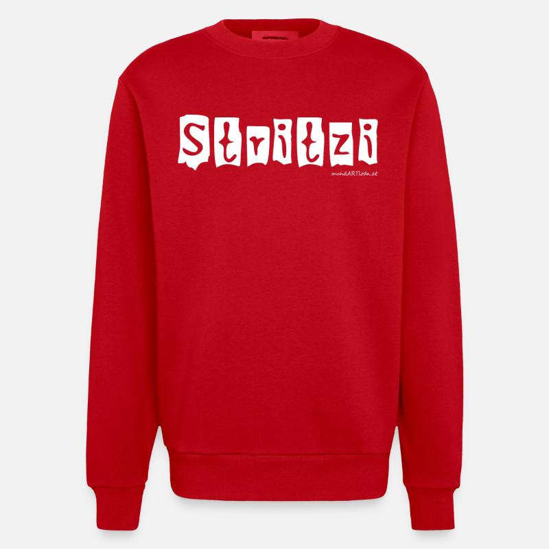 Stritzi - Strolch, effronté, dialecte autrichien - Sweat bio épais oversize fabriqué en UE - rouge