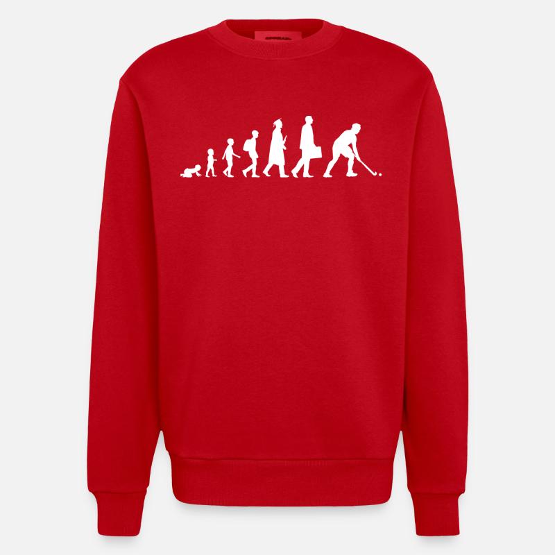 Feldhockey Evolution - Heavyweight Oversized Organic Crew Neck Made in EU - Rot