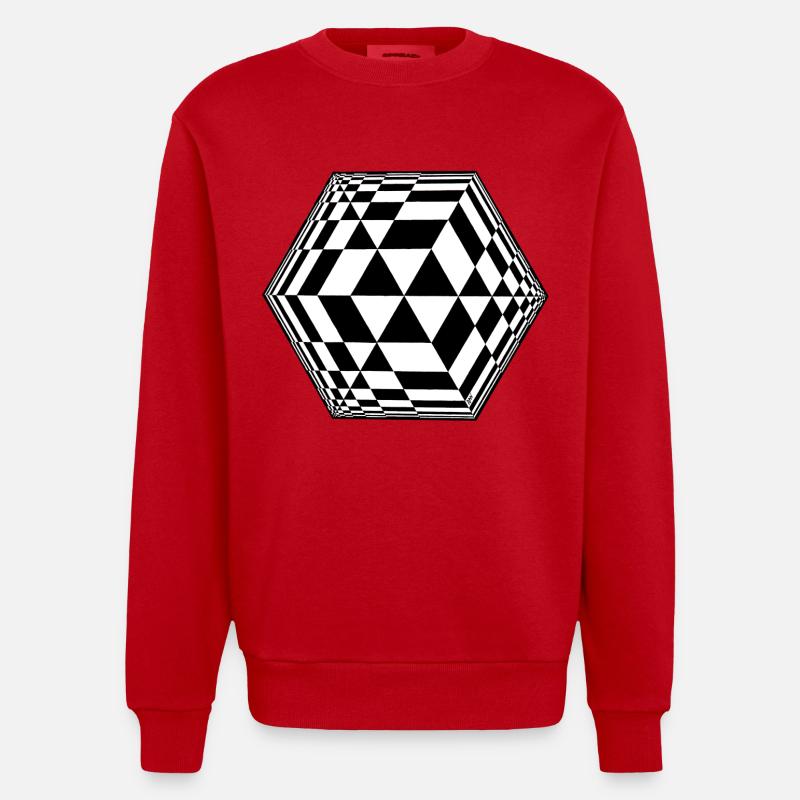 cube - Sweat bio épais oversize fabriqué en UE - rouge