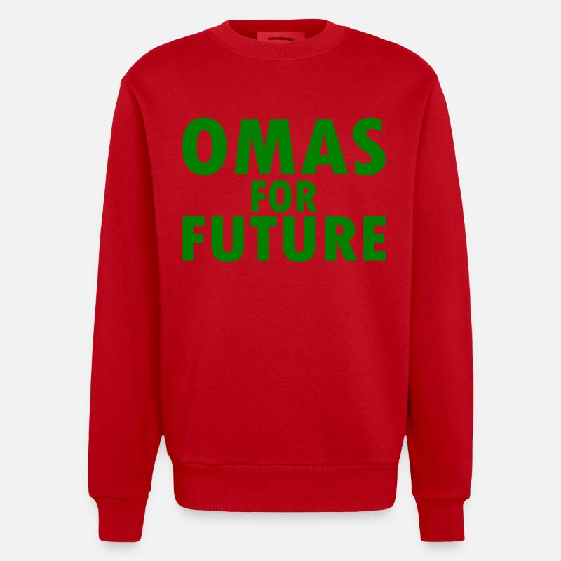 Omas for future - Heavyweight Oversized Organic Crew Neck Made in EU - Rot