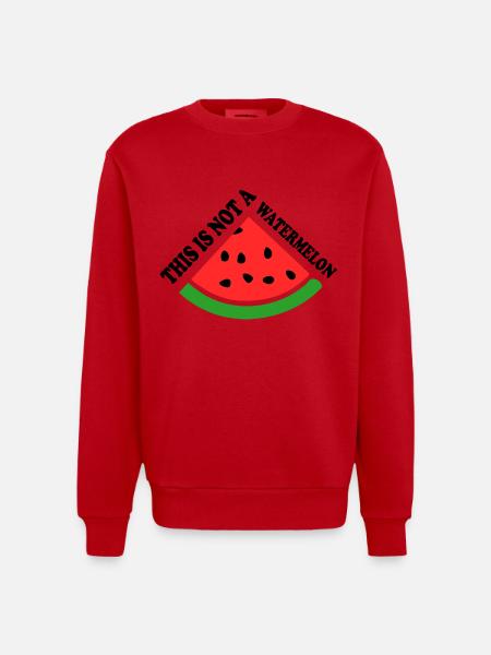 THIS IS NOT A WATERMELON - Heavyweight Oversized Organic Crew Neck Made in EU - red
