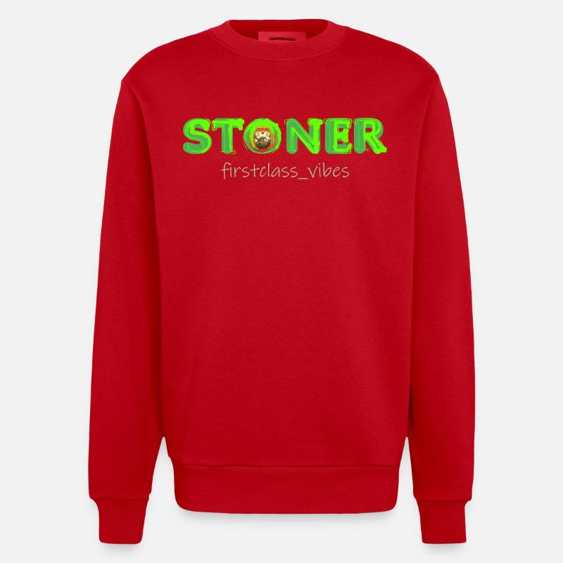 Stoner firstclass_vibes - Sweat bio épais oversize fabriqué en UE - rouge