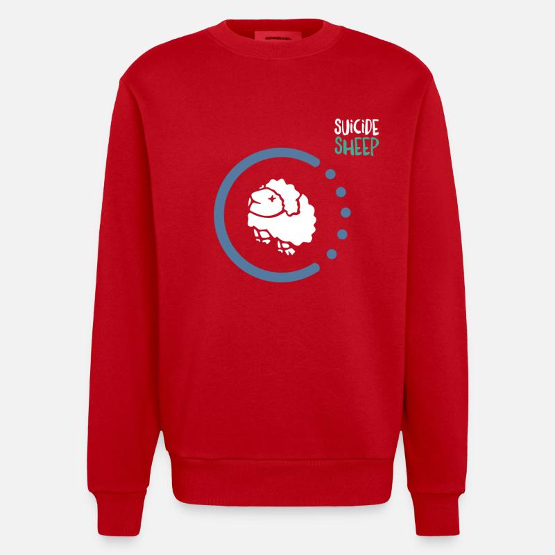 Mr Suicide Sheep - Sweat bio épais oversize fabriqué en UE - rouge