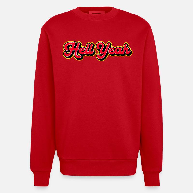 Hell Yeah 3D Retro Script - Sweat bio épais oversize fabriqué en UE - rouge