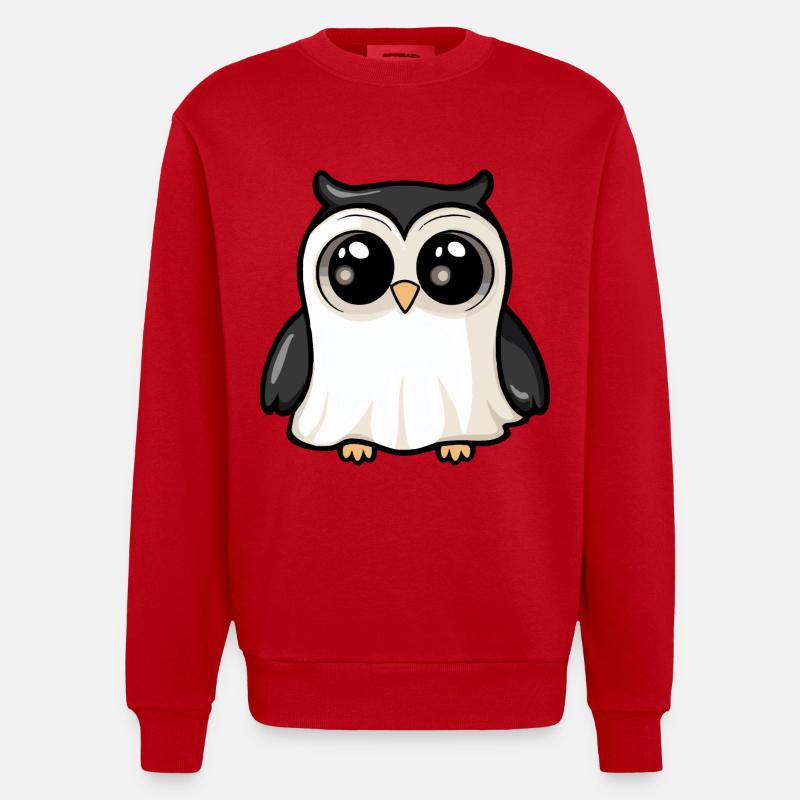 Eule Halloween Comic Geist - Heavyweight Oversized Organic Crew Neck Made in EU - Rot