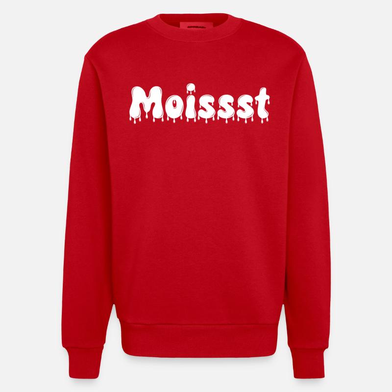 Feuchter tropfender Text - Heavyweight Oversized Organic Crew Neck Made in EU - Rot