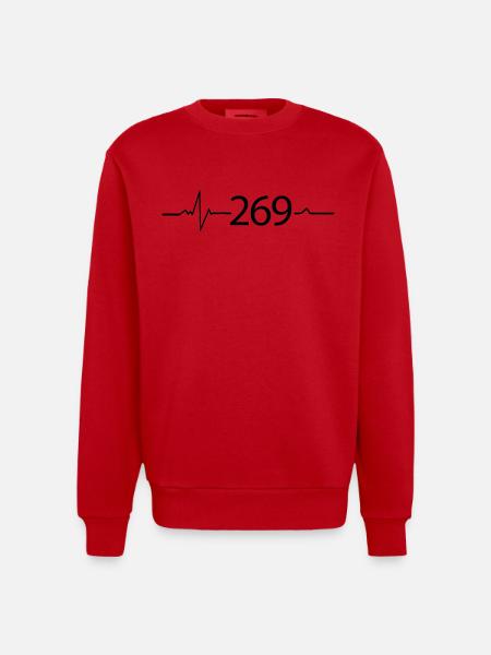 269 - RESPECT LIFE - Heavyweight Oversized Organic Crew Neck Made in EU - Rot