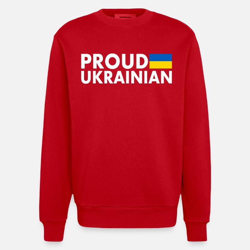 Proud ukrainian - Sweat bio épais oversize fabriqué en UE - rouge