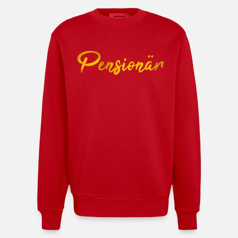 Scripture Pensioner Gift - Heavyweight Oversized Organic Crew Neck Made in EU - red