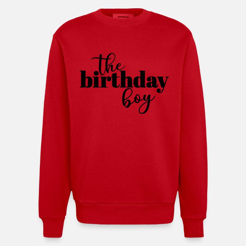 Le garçon d’anniversaire - Sweat bio épais oversize fabriqué en UE - rouge