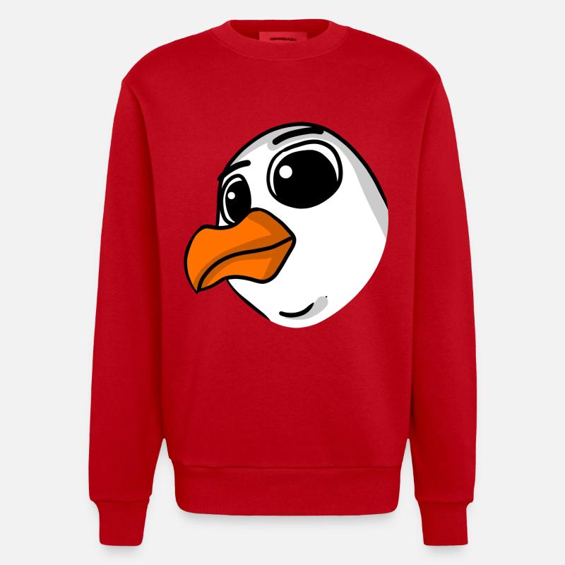 Möwe Kopf - Heavyweight Oversized Organic Crew Neck Made in EU - Rot