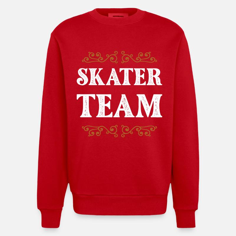 Équipe de patineurs - Sweat bio épais oversize fabriqué en UE - rouge
