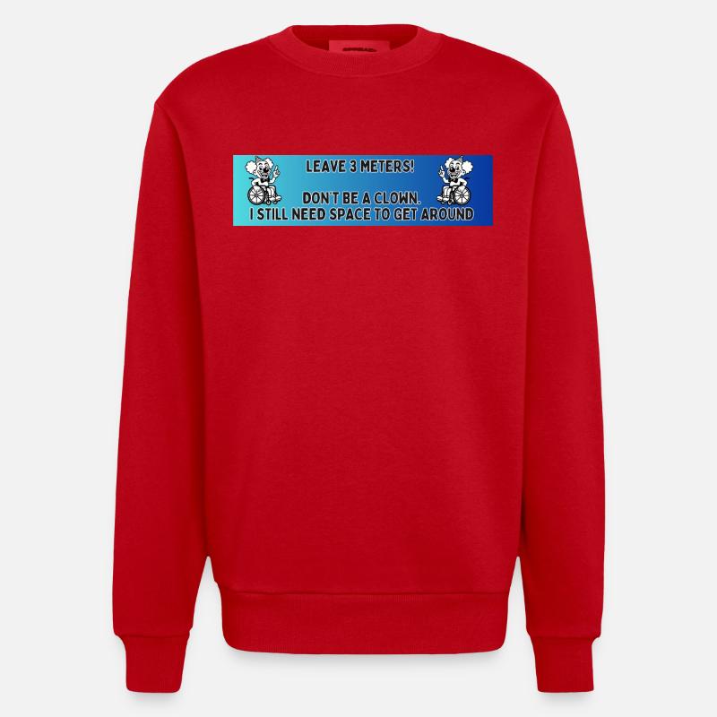 Autoaufkleber eines Rollstuhlclowns # - Heavyweight Oversized Organic Crew Neck Made in EU - Rot