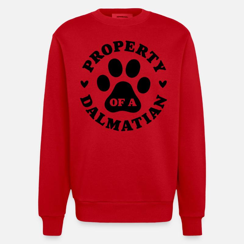 Eigentum eines Dalmatiners - Heavyweight Oversized Organic Crew Neck Made in EU - Rot