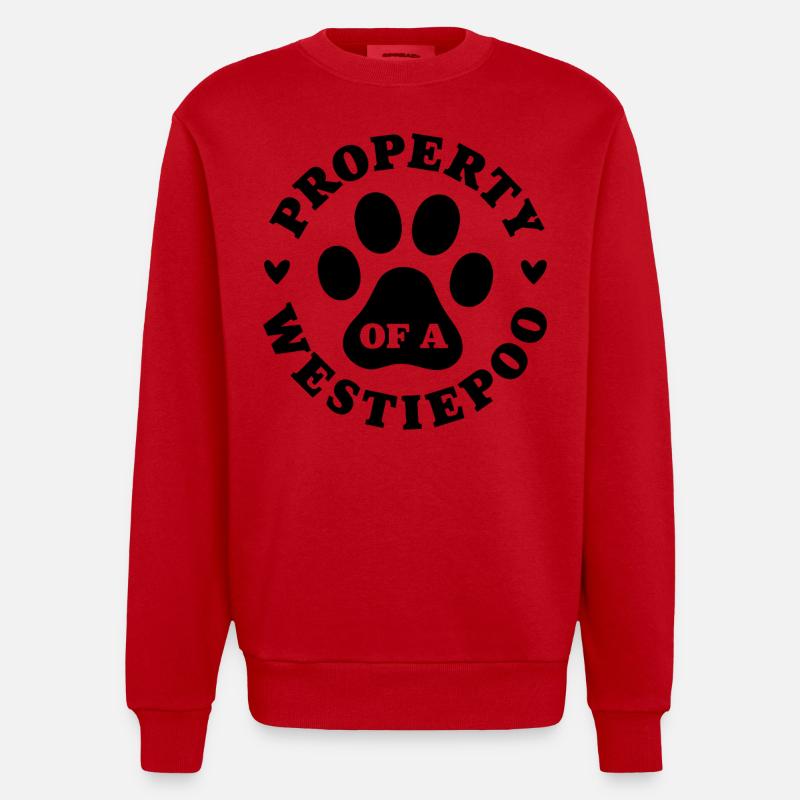 Propriété d’un Westiepoo - Sweat bio épais oversize fabriqué en UE - rouge