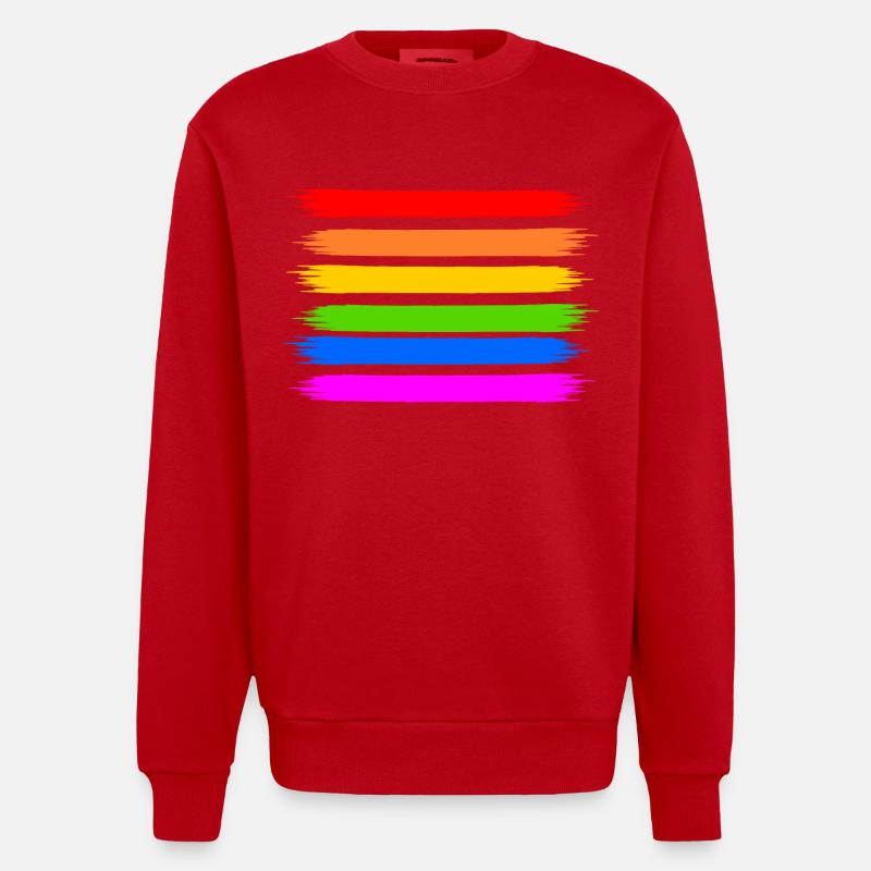 Regenbogen Regenbogenfahne - Heavyweight Oversized Organic Crew Neck Made in EU - Rot