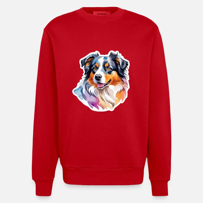 Berger Australien Aquarelles - Sweat bio épais oversize fabriqué en UE - rouge