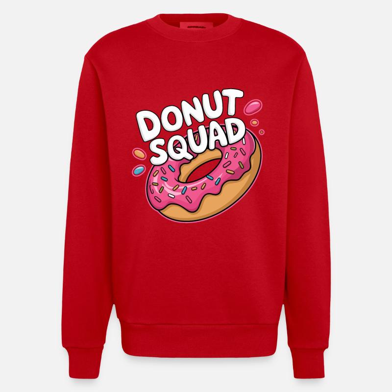 Donut Squad Beignets Beignets - Sweat bio épais oversize fabriqué en UE - rouge