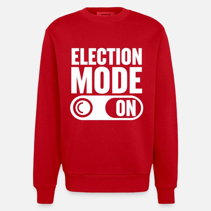 Mode électoral activé - Sweat bio épais oversize fabriqué en UE - rouge
