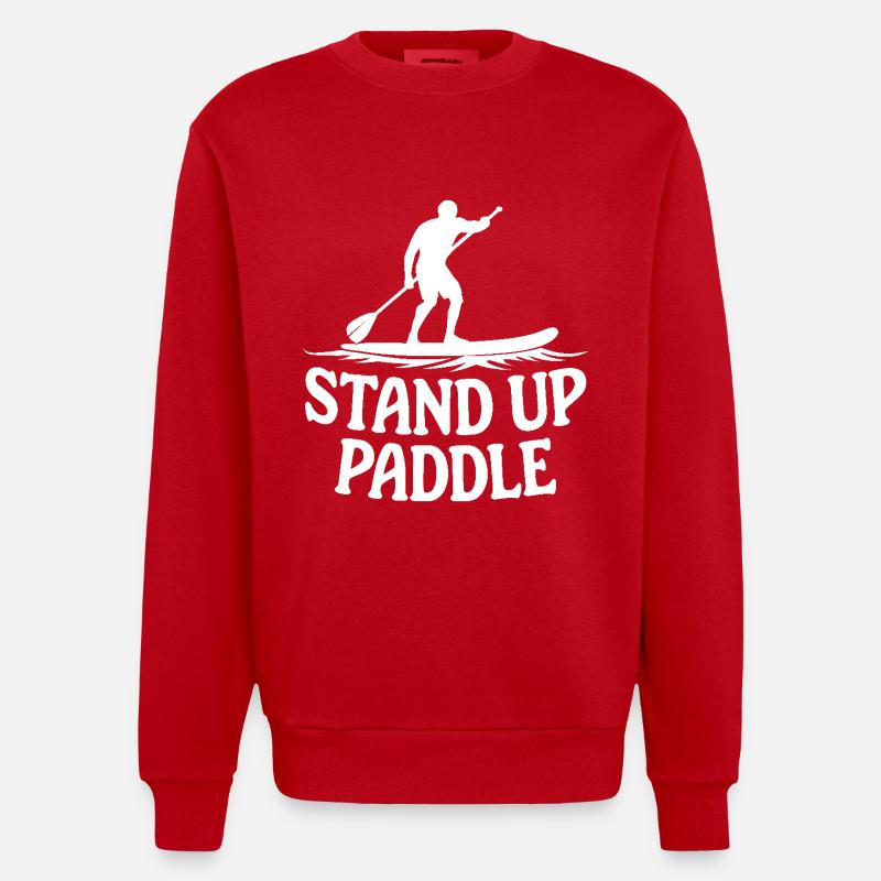 Stand Up Paddle SUP - Heavyweight Oversized Organic Crew Neck Made in EU - Rot
