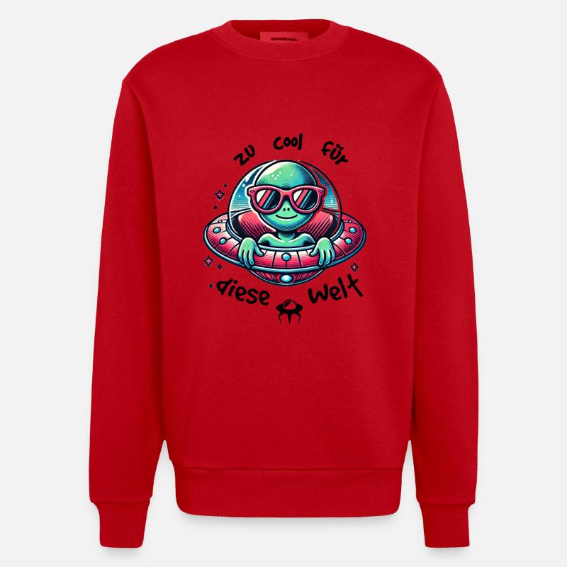 Trop cool pour ce monde - Sweat bio épais oversize fabriqué en UE - rouge