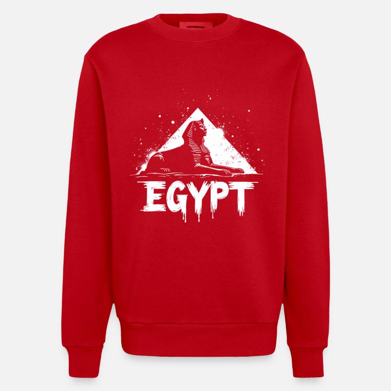 Pyramide du Sphinx d’Égypte - Sweat bio épais oversize fabriqué en UE - rouge