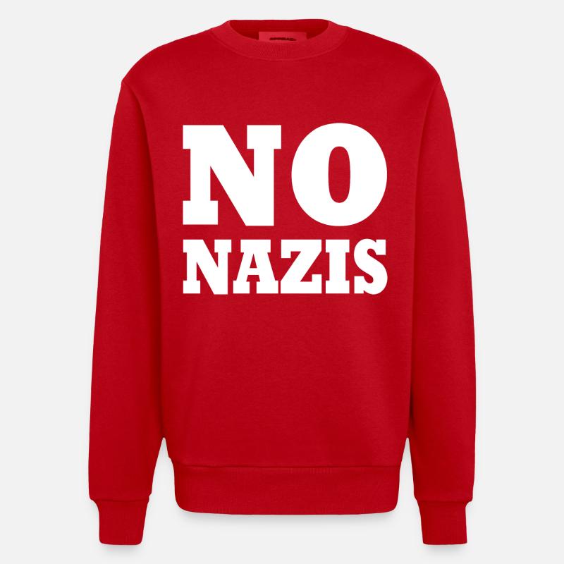 Pas de nazis - Sweat bio épais oversize fabriqué en UE - rouge