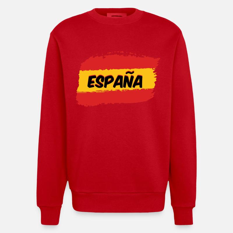 Drapeau espagnol - Sweat bio épais oversize fabriqué en UE - rouge