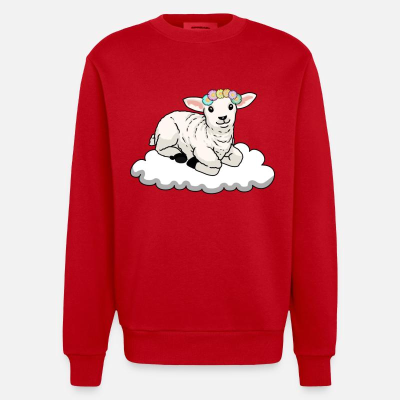 Sheep Sheep - Heavyweight Oversized Organic Crew Neck Made in EU - red