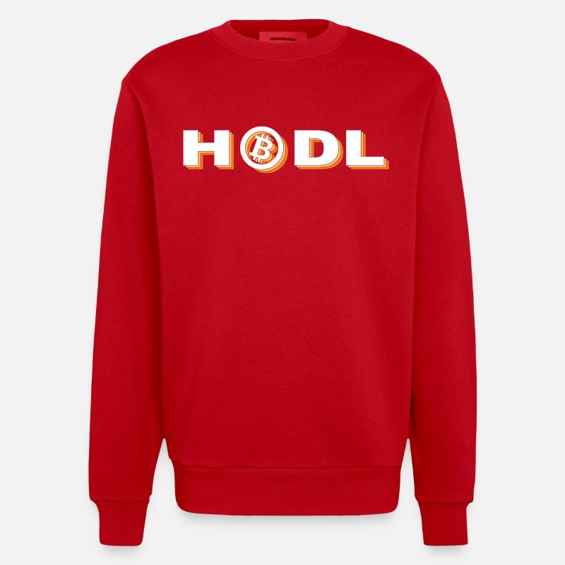 Bitcoin - Hodl - Sweat bio épais oversize fabriqué en UE - rouge