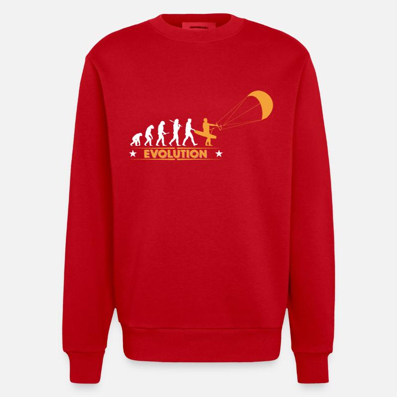 Kitesurf - evolution - Sweat bio épais oversize fabriqué en UE - rouge
