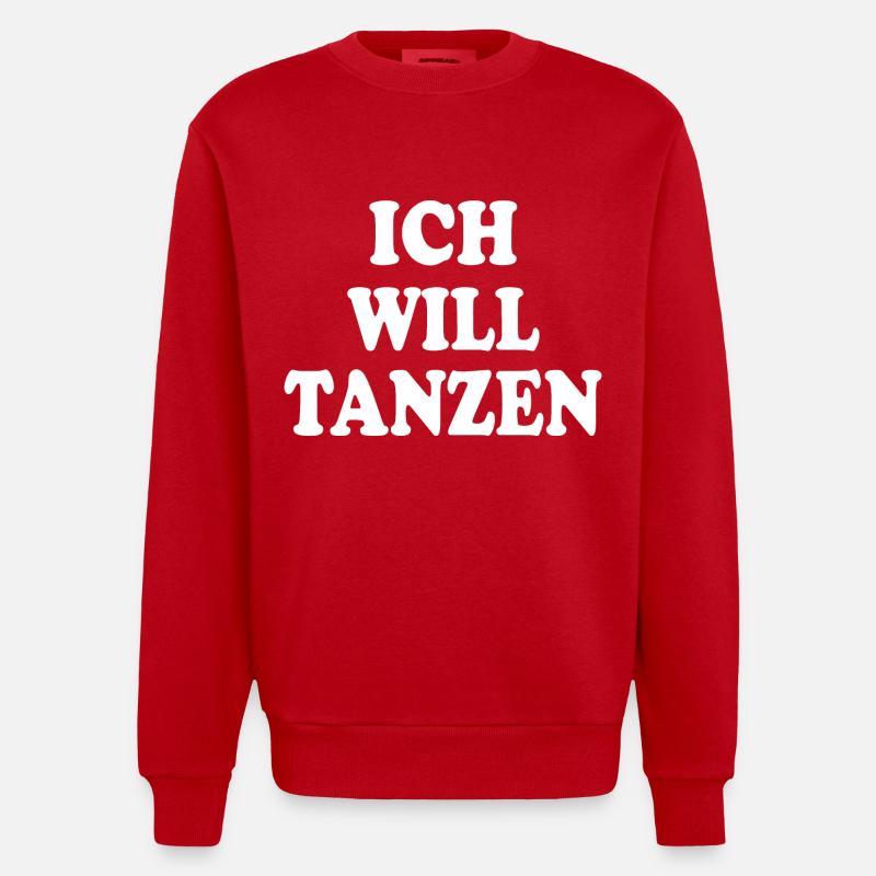 Ich will tanzen - Heavyweight Oversized Organic Crew Neck Made in EU - Rot