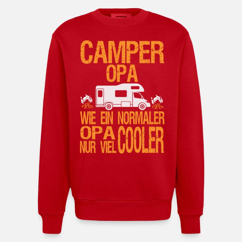 camper opa - Heavyweight Oversized Organic Crew Neck Made in EU - Rot