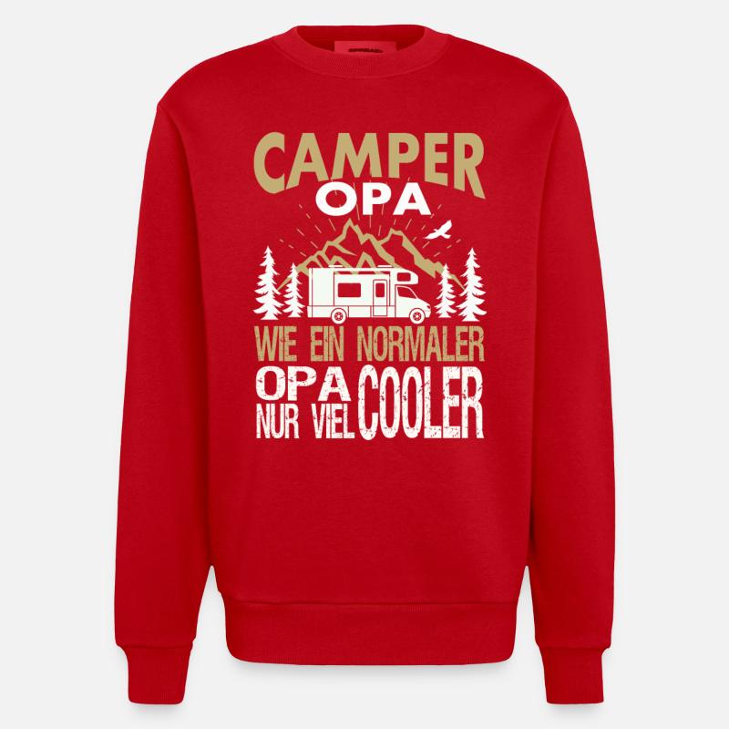 camper opa - Heavyweight Oversized Organic Crew Neck Made in EU - Rot