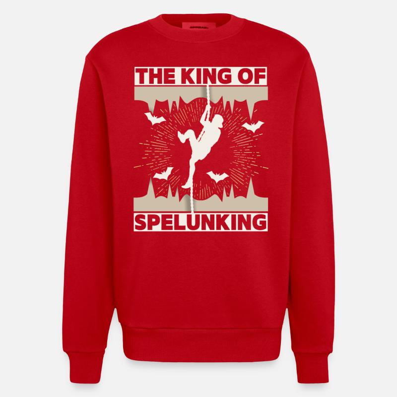 Spelunking, spéléologue spéléologie, disant - Sweat bio épais oversize fabriqué en UE - rouge