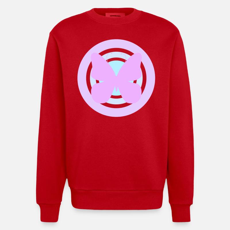 Papillon céleste violet - Sweat bio épais oversize fabriqué en UE - rouge