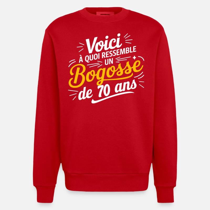 70 BECHER - Heavyweight Oversized Organic Crew Neck Made in EU - Rot
