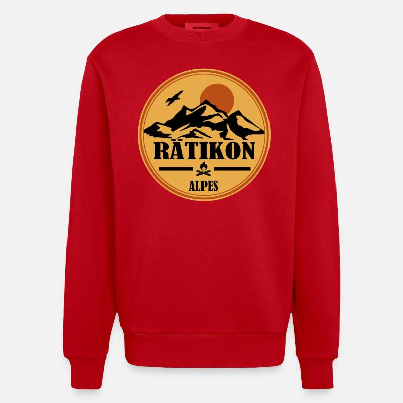 Rätikon - Sweat bio épais oversize fabriqué en UE - rouge
